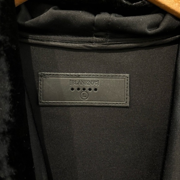 Blank NYC large Crushed Velvet Assymetrical Moto Jacket Black - Picture 4 of 9